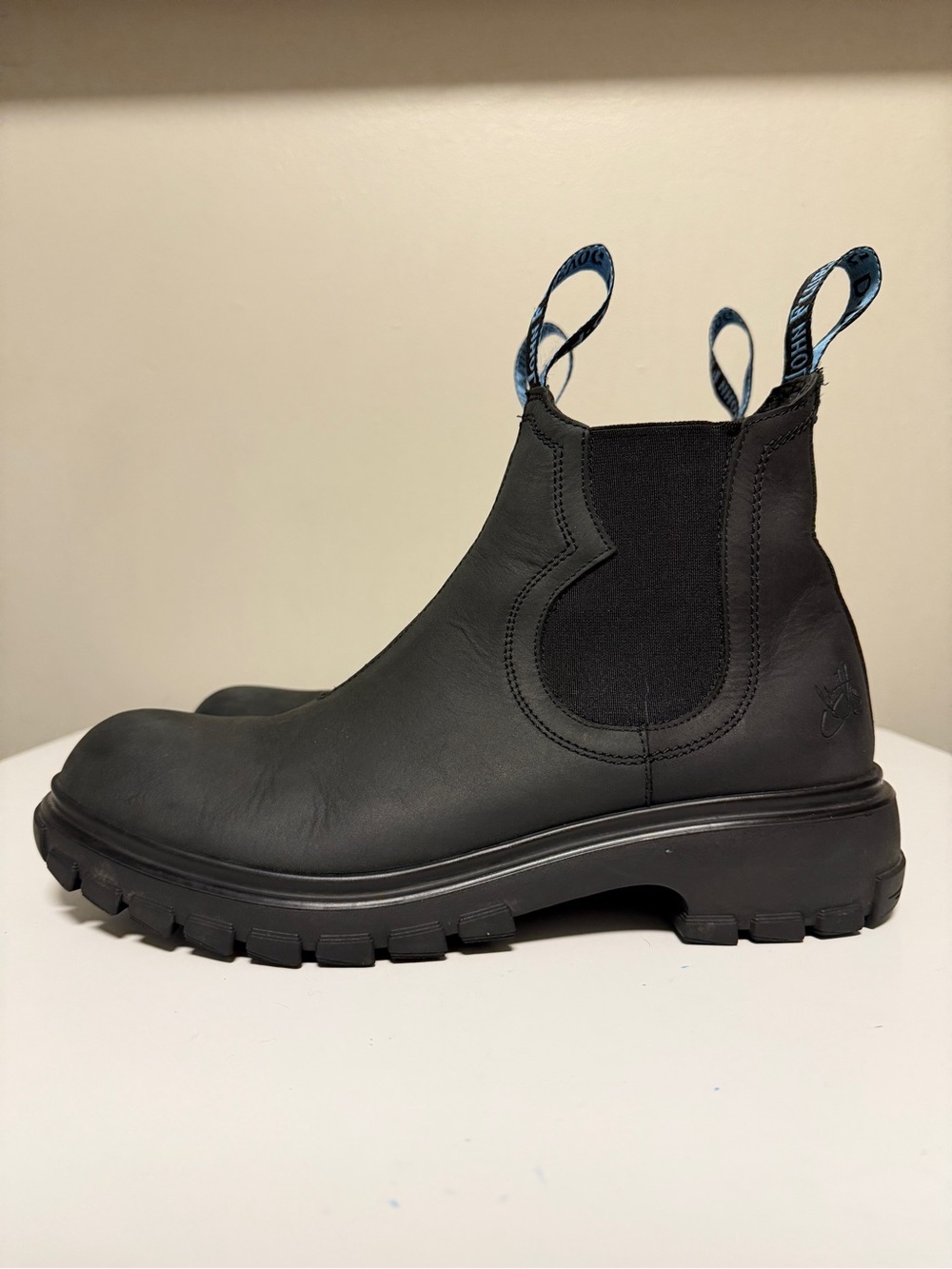 John Fluevog Jeudi Black Leather Chelsea Boots Men’s US 9 Women’s US 11